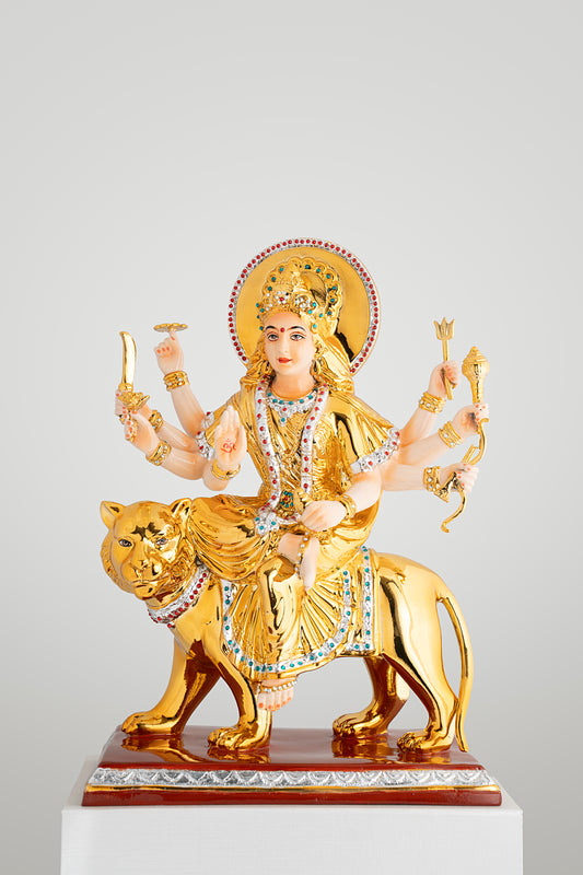 Sherawali Mata Gold Plated