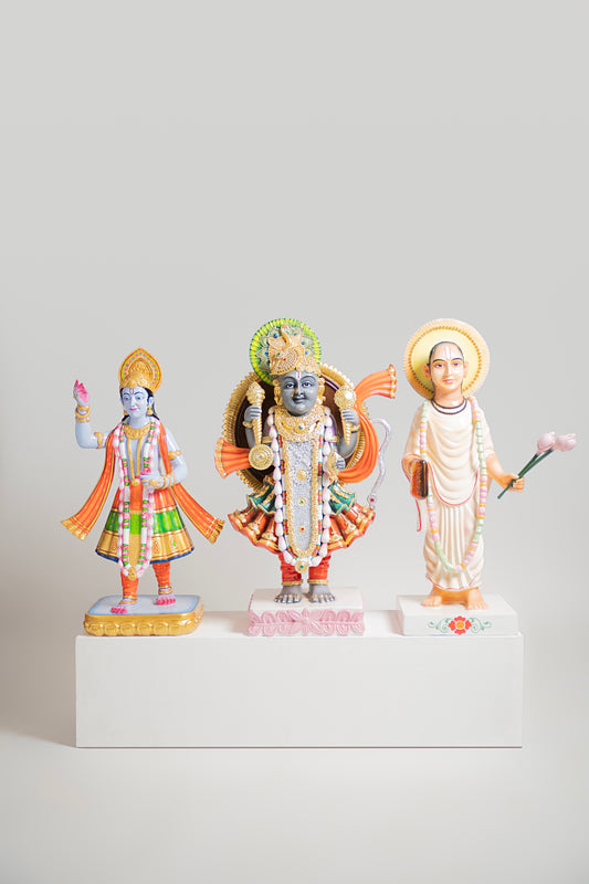 Shreenathji with Mahaprabhuji and Yamunaji