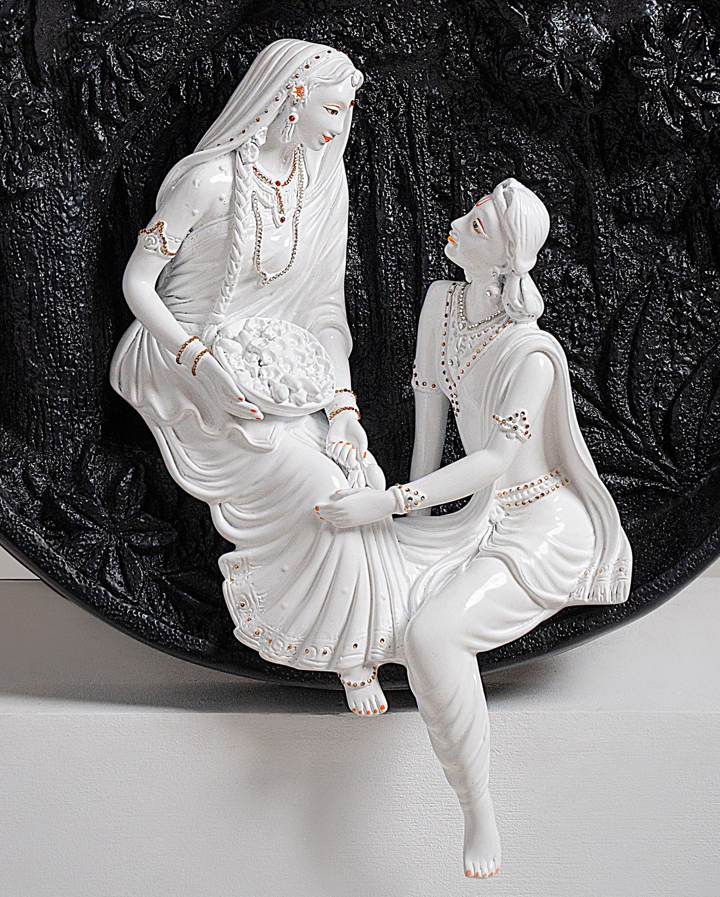 Radha Krishna in a Round Mural