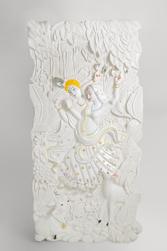 Dancing Radha Krishna with Cows Mural